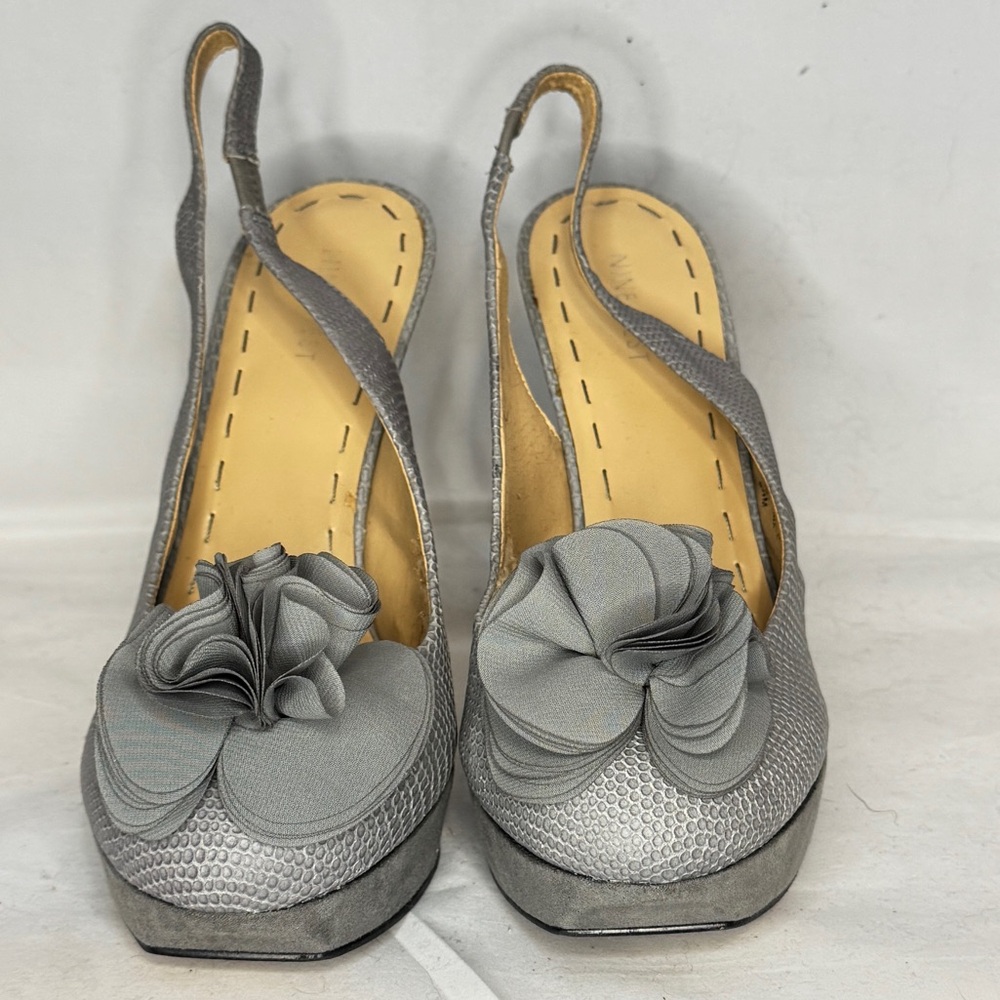 Nine West Gray Heels with Floral Accent